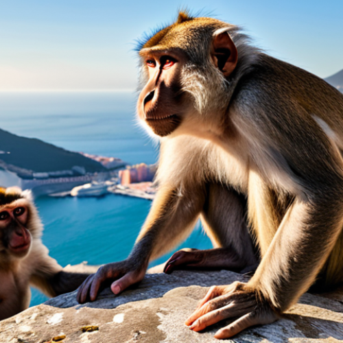 Home 4 Historic Gibraltar rock with Barbary Macaques, overlooking the Strait of Gibraltar.